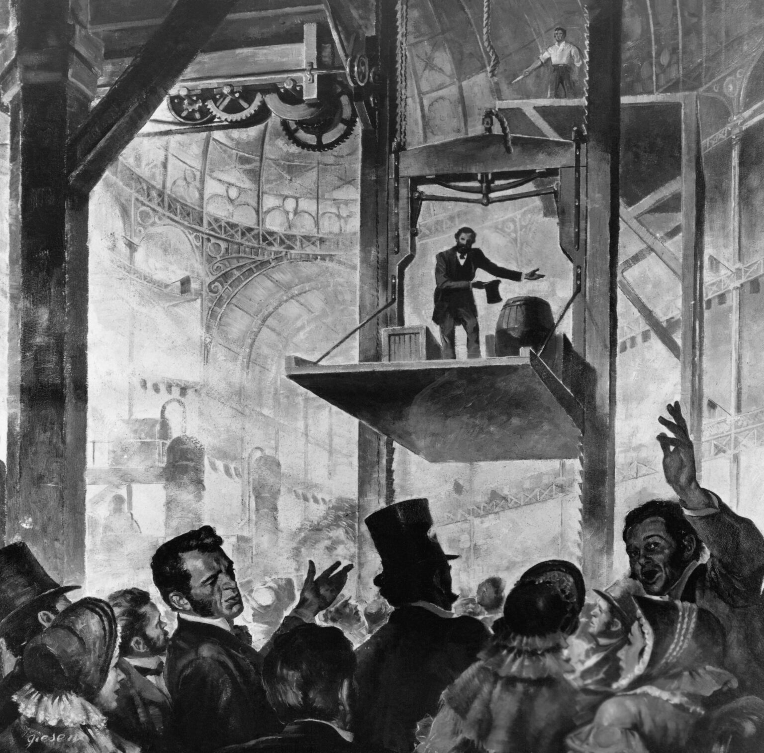 Elisha Graves Otis muestra su primer elevador en 1853